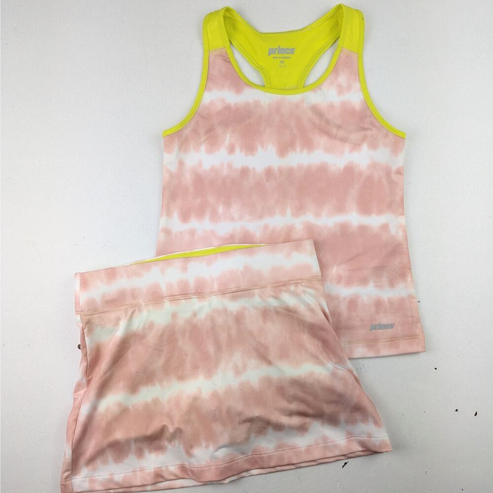 Prince Pink & White Tie Dye Athletic Tank & Skort Set - XS (6-7)